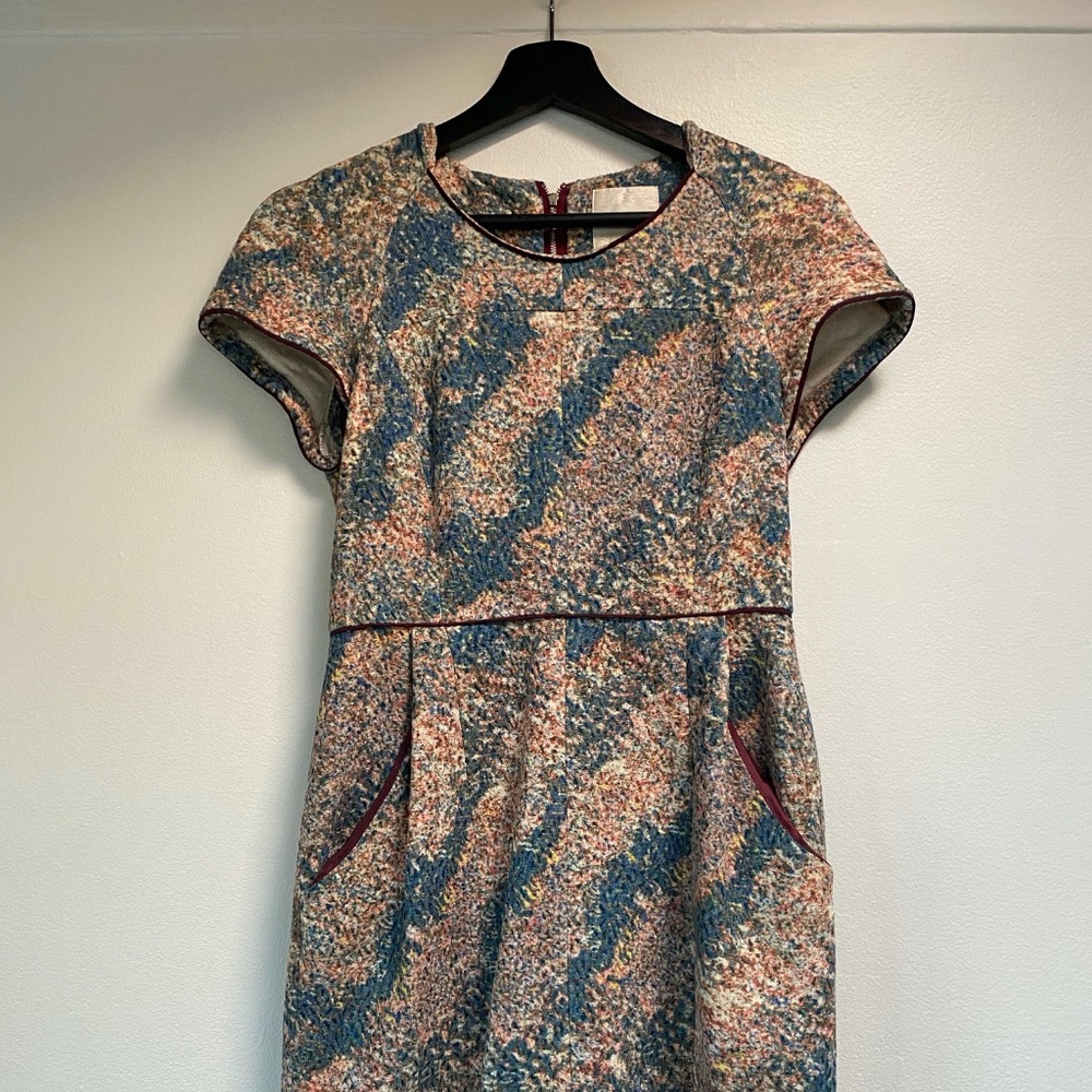 Watercolor short sleeve mini dress